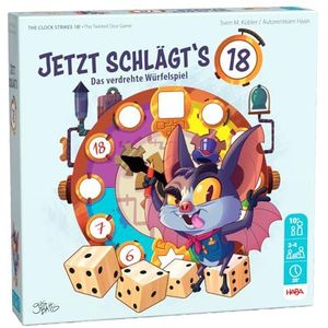 HABA 18! Gekke dobbelspel met veel interactie, elk spel is anders dankzij de verschillende speelbladen, familiespel vanaf 10 jaar, spelfans