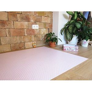 Laroom Vinyl tapijt voor kinderen, gestippeld, 100 x 133 cm, roze