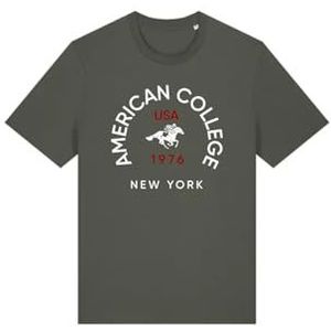 AMERICAN COLLEGE USA Tee Shirt Kaki 14 Ans Decontracte, Vert, 14 ans