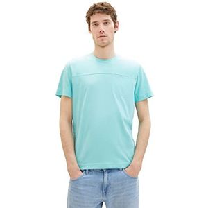 TOM TAILOR T-shirt pour homme Style Colorblock, 32036 - Aqua Streaky Melange, L