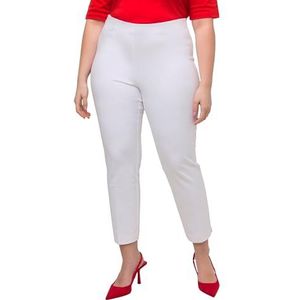 Ulla Popken Pantalon 7/8 pour femme, coupe slim, taille élastique, blanc, taille 46, Blanc., 46