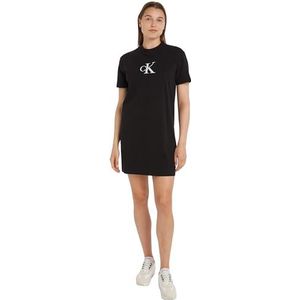 Calvin Klein Jeans Satin Ck T-shirt jurk J20j223434 jurken T-shirt dames, Zwart (Ck Black)