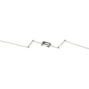 BRILONER Leuchten 3501-018 LED-plafondlamp, 5 lampen, zwenkbaar, met lichtarm en indirecte verlichting, 24 W, 2800 lumen, aluminium/chroom, 2272 x 120 x 50 mm (l x b x h), 24 W, 2800 lm