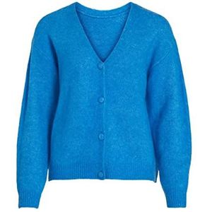 Vila Vijamina oversized, L/S gebreide cardigan-noos, dames, Frans/detail: gemengd, S, Frans blauw / Details: gemengd