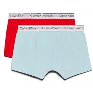 Calvin Klein 2 stuks Trunk 452 boxershorts voor jongens (1 stuk), Powdersky/Medievalred
