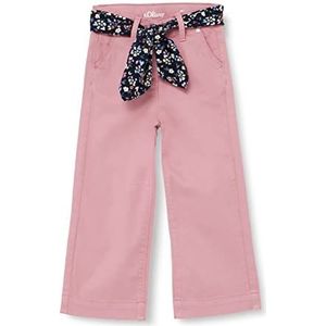 s.Oliver Junior broek met riem, brede pijpen broek met riem, wijde pijpen, roze, 104 meisjes, roze, 104, Roze