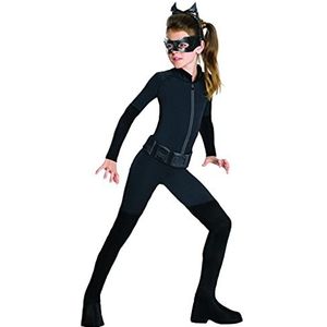 batman Rubie's - Officieel Batman kostuum Catwoman, New Movie kostuum voor kinderen, maat L (8-10 jaar), zwart