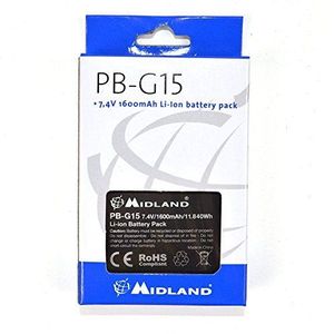 Midland PB-G15 oplaadbare accu, Li-Ion, 1600 mAh, zwart