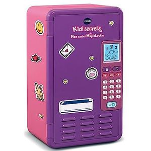 VTech - KidiSecrets, Mijn MagicLocker kluisje, roze en paars, geheime kluis met code, personaliseerbare schatkist, luidspreker, spelletjes, wekker, cadeau voor kinderen van 6 jaar tot 12 jaar - inhoud