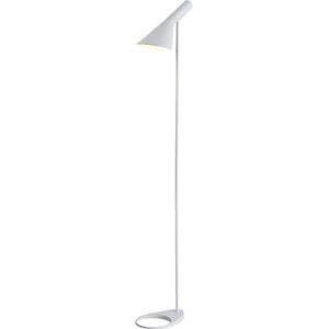 BarcelonaLED Vloerlamp, LED, modern design, Scandinavisch aluminium, wit, E27 fitting, verstelbare kop, voetschakelaar voor binnenverlichting, vloer, woonkamer, slaapkamer, studio