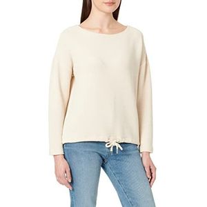 TOM TAILOR Dames sweatshirt structuur sweatshirt, 28130 - crème met zachte boter M, 28130 botercrème