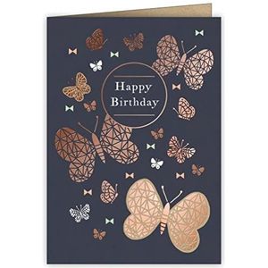 Quire verjaardagskaart, motief vlinders