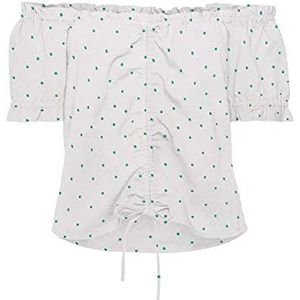 Vero Moda Vmmymilo SS Offshoulder Wvn Ga-Short Top Femme, Blanc, M