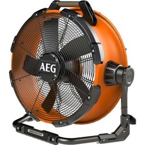 AEG BDF18-0 Draadloze bouwplaatsventilator, 18 volt, hybride borstelloos, diameter 57,5 cm, 6 snelheden, speciaal voor grote oppervlakken (zonder batterij)