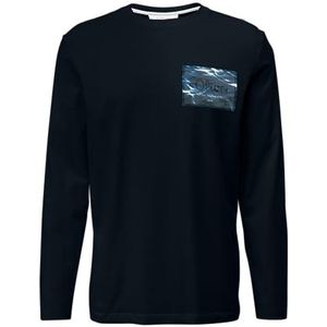 s.Oliver Heren T-shirt met lange mouwen, Blauw-(653)