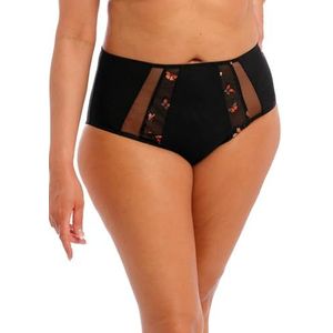 Elomi Sachi Slips, transparant, dames, vlindermotief, zwart, 3XL, grote maat, Zwarte vlinder