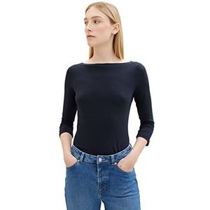 TOM TAILOR Basic dames T-shirt met 3/4 mouwen, 33766-grijs bloemenpatroon