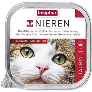 Beaphar Nierdieet, taurinesoort voor katten, zachte voeding bij nierproblemen, complete dieet voor chronische nierinsufficiëntie, per stuk verpakt (1 x 100 g)