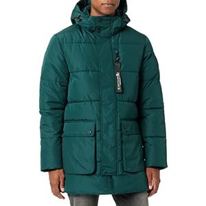 TOM TAILOR Heren bufferparka met gerecycled polyester, 10834 - Deep Green Lake, XL, 10834, Deep Green Lake