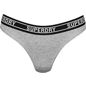Superdry Multi Logo Bikini Brief Nh Badpak voor dames, grijs Marl/Mono, 38, Marl/Mono Grijs