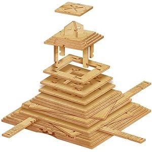 ESC WELT Quest Piramide 3D-puzzelspel, 3-in-1, houten puzzel en houten puzzel, geschenkdoos, geschenkdoos voor kinderen en volwassenen, 3D-houten puzzel