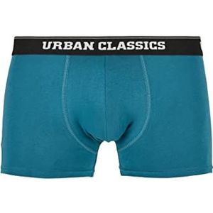 Urban Classics Set van 3 kerstboxershorts voor heren, biologisch katoenen boxershorts met kerstmotief, maten S tot 5XL, Teddy Aop+Jasmijn + Marineblauw