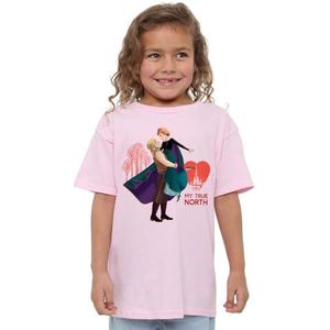 mandarin creative ltd Frozen Valentine's Day Kristoff and Anna, My True North T-shirt pour filles, rose, 7-8 ans, rose, 7-8 ans