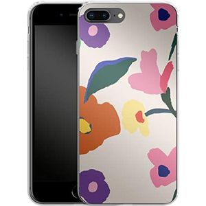 caseable Apple iPhone 7 Plus / 8 Plus siliconen hoes beschermhoes schokabsorberend krasbestendig kleurrijk design handbeschilderde bloemen