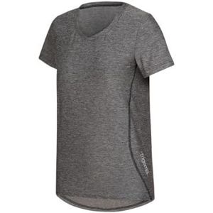 Trigema Dames sportshirt in melange look, Zwart/Veelkleurig