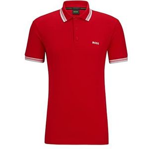 Boss Paddy Curved Poloshirt voor heren (1 stuk), Medium Rood