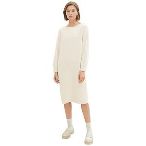 TOM TAILOR 1038722 Gebreide jurk met raglanmouwen voor dames, 10354 - zacht en robuust beige