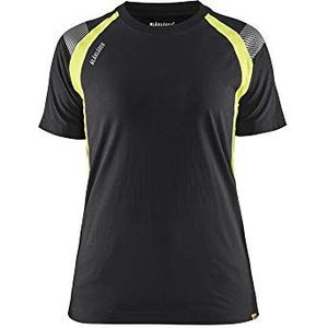 Blaklader 34021030 T-shirt voor dames, zwart/geel, maat M