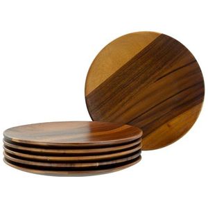 CreaTable, 21578 Serie acaciahout - collectie Nature serviesset 6-delige houten borden