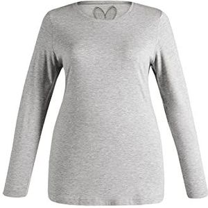 Ulla Popken Basic shirt met lange mouwen voor dames, grijs (11)