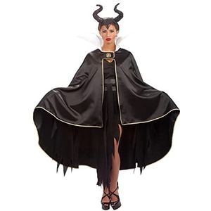 Carnival 29005 Grimild cape met kraag 110 cm satijn envelop zwart