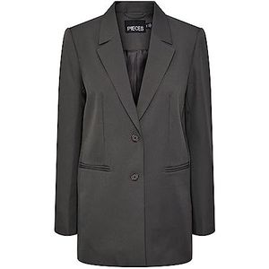 PIECES Pcneva Ls Blazer Loose Noos Damesblazer, Donkergrijs