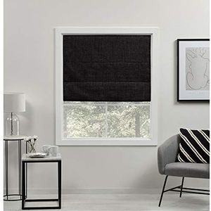 Exclusive Home Curtains Romeinse lampenkap, volledig verduisterend, 100% polyester, zwart, 27 x 64 cm