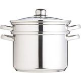 Kitchen Craft Clearview - Multifunctionele stoomkoker van roestvrij staal, inclusief kookpan, zeef en stoommand en deksel, 26 C, 7,5 l