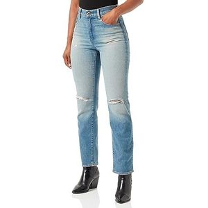 G-STAR RAW Viktoria High Straight Wmn Jeans voor dames, Blauw (Antique Faded Blue Agave Ripped D23959-d503-g130)