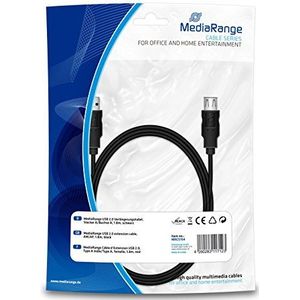MediaRange MRCS154 verlengkabel USB 2.0 stekker A naar A female 1,8 m, zwart