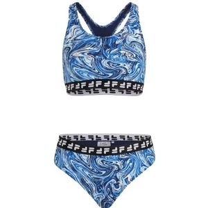 FILA Salinas AOP Racer Back Bikini pour femme, Blue Acrylic Aop, L