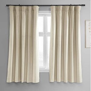 HPD Half Price Drapes SIGNATURE VPCH-120601-63 verduisteringsgordijnen, velours, slaapkamer, 127 x 160 cm (1 paneel), albastbeige