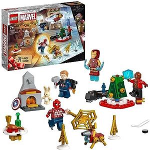 LEGO 76267 Marvel Avengers adventskalender 2023, met 24 geschenken inclusief Captain America, Spider-Man, Iron Man en andere superhelden minifiguren, voor kinderen