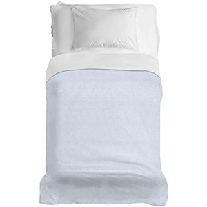PENSIERI DELICATI Bedlaken 170 x 280 cm, 100% katoen, picknick, ideaal als decoratief canvas, eenpersoonsdekbed, lichtblauw, 100% Made in Italy