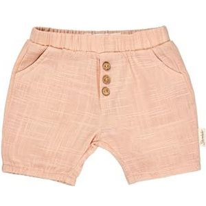 Sterntaler Short aspect lin - Short court pour bébé en coton aspect lin - Pantalon d'été pour fille avec taille élastique et boutons décoratifs - Vêtements pour bébé et enfant, Abricot, 74