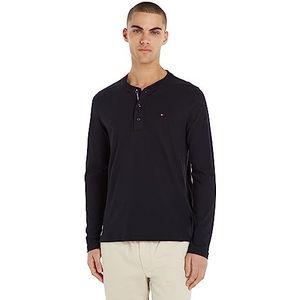 Tommy Hilfiger Henley LS L/S T-shirt heren, Desert Sky