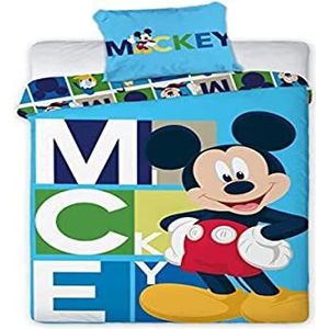 Disney Mickey Mouse Dekbedovertrek Blocks - Eenpersoons - 140  x 200 cm - Polyester