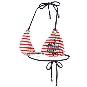 Beco Bikinitop voor dames, B Cup Sailors Romance, rood/marineblauw.