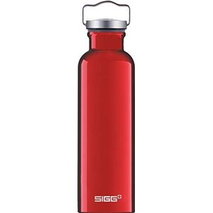 SIGG Originele herbruikbare fles, rood (0,75 l), luchtdichte fles zonder schadelijke stoffen, ultralichte aluminium fles, schroefsluiting