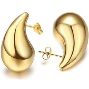 SIXDUTON 18 karaat Dupes oorbellen, dikke oorbellen voor dames, vergulde oorbellen, hypoallergeen, modesieraden, cadeau voor vrouwen, Gelegeerd staal